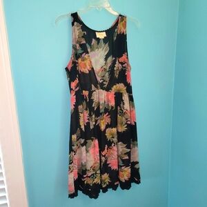 Maeve Semi-Sheer Floral Mini Dress Multi-Color sz. Medium
